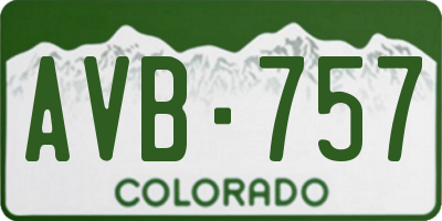 CO license plate AVB757