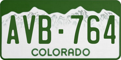 CO license plate AVB764