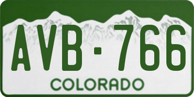 CO license plate AVB766