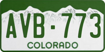 CO license plate AVB773