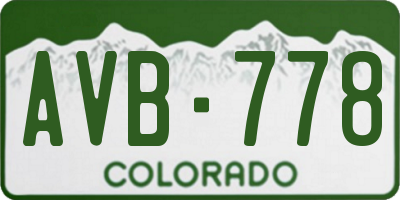 CO license plate AVB778