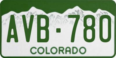CO license plate AVB780