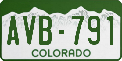 CO license plate AVB791