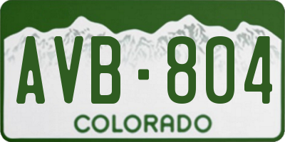 CO license plate AVB804