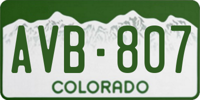 CO license plate AVB807