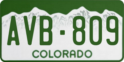 CO license plate AVB809