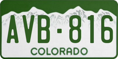 CO license plate AVB816