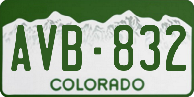 CO license plate AVB832