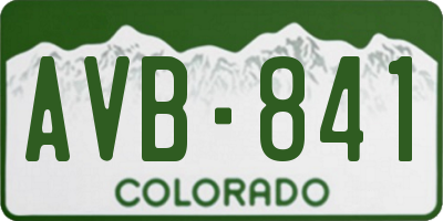CO license plate AVB841