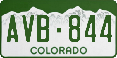 CO license plate AVB844