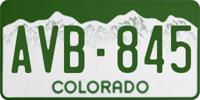 CO license plate AVB845