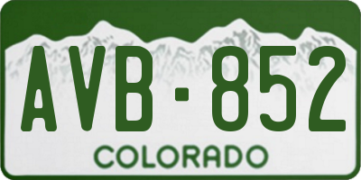 CO license plate AVB852