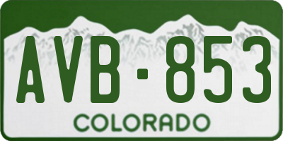 CO license plate AVB853