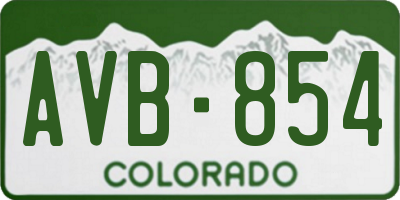CO license plate AVB854