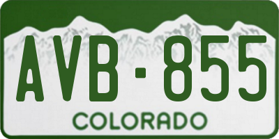CO license plate AVB855