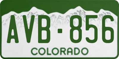 CO license plate AVB856