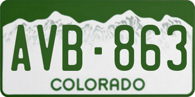 CO license plate AVB863