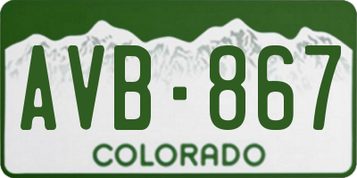 CO license plate AVB867