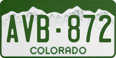 CO license plate AVB872