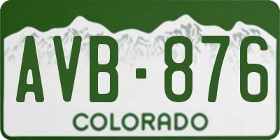 CO license plate AVB876