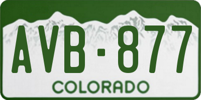 CO license plate AVB877