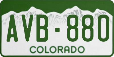 CO license plate AVB880