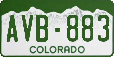 CO license plate AVB883