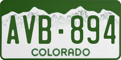 CO license plate AVB894