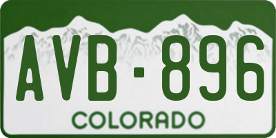 CO license plate AVB896