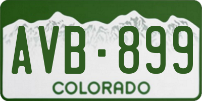 CO license plate AVB899