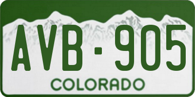 CO license plate AVB905