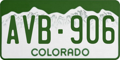 CO license plate AVB906