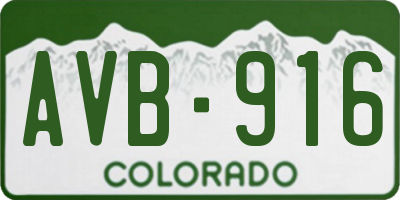 CO license plate AVB916