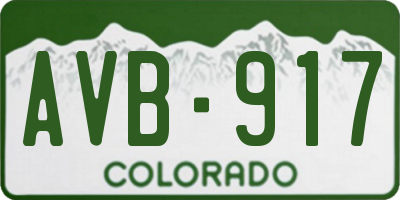 CO license plate AVB917