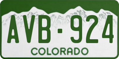 CO license plate AVB924