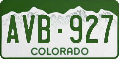 CO license plate AVB927