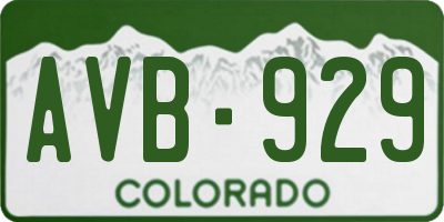 CO license plate AVB929