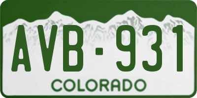 CO license plate AVB931