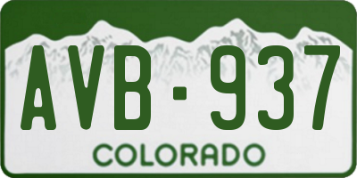 CO license plate AVB937