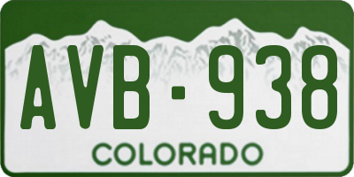 CO license plate AVB938