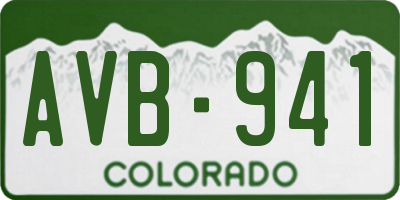 CO license plate AVB941