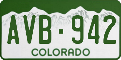 CO license plate AVB942