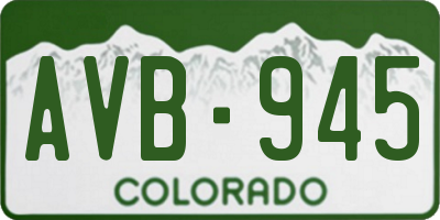 CO license plate AVB945