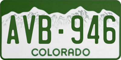 CO license plate AVB946