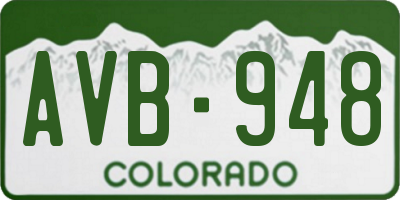 CO license plate AVB948