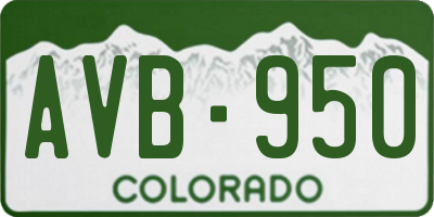 CO license plate AVB950
