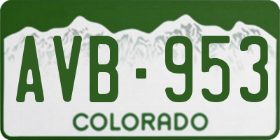 CO license plate AVB953