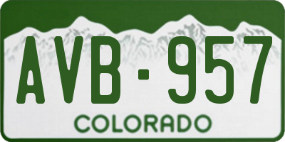 CO license plate AVB957