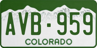 CO license plate AVB959