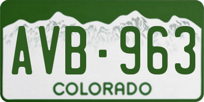 CO license plate AVB963